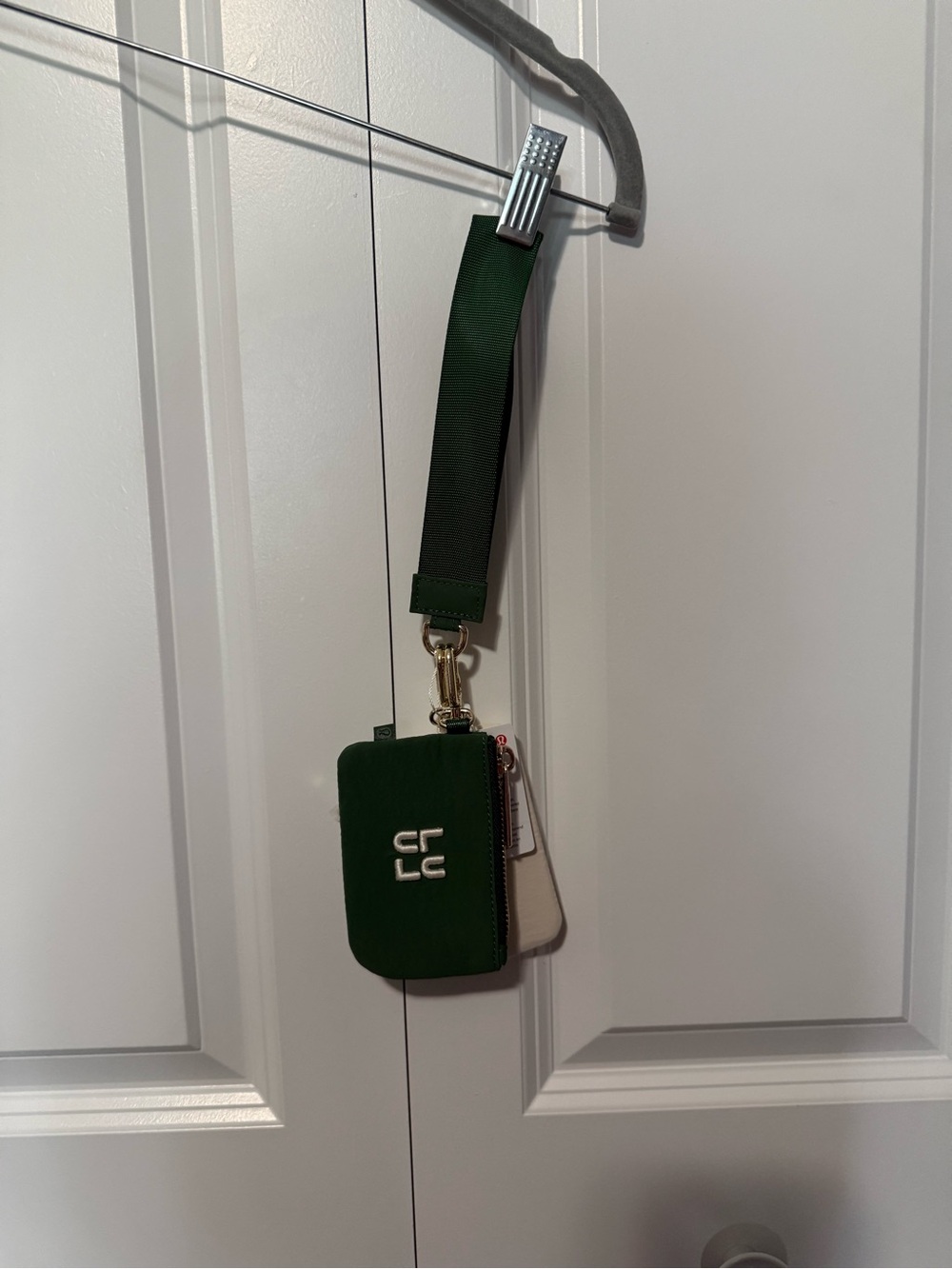 lululemon athletica Green and Cream Dual Pouch Wristlet